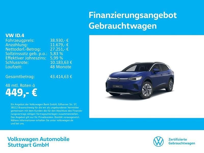 Gebraucht VW ID.4 Pro 210 kW (286 PS) 2025 Blue dusk metallic/schwarz SUV