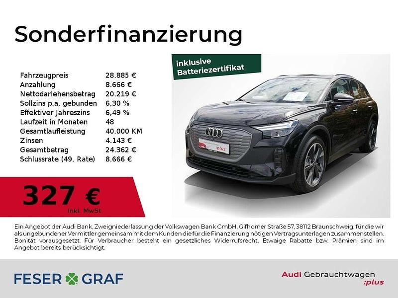 Mythosschwarz metallic Gebraucht 2023 Audi Q4 e-tron Comfort SUV | 28.885 € (Fairer Preis) - Bild 1/2