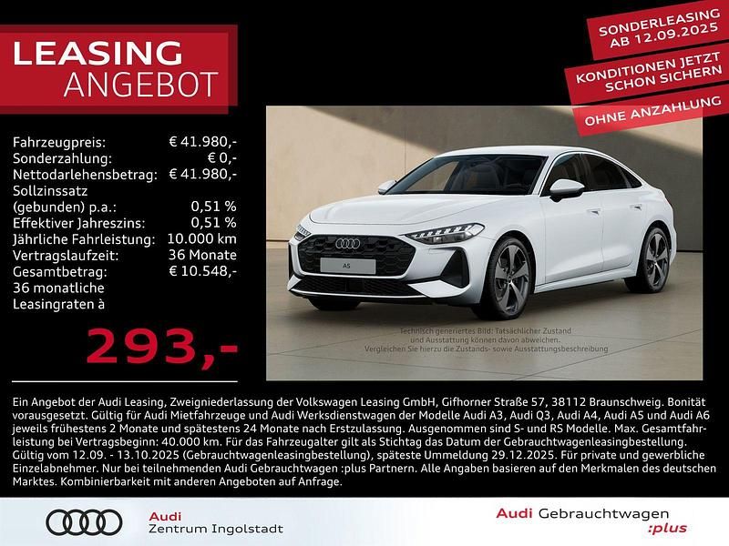 Gletscherweiß metallic Gebraucht 2025 Audi A5 Sport Coupé | 41.980 € (Superpreis) - Bild 1/3