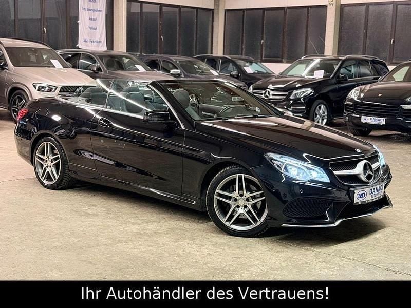 Schwarz Gebraucht 2017 Mercedes E220 AMG line Plus Cabrio | 24.999 € (Superpreis) - Bild 1/4