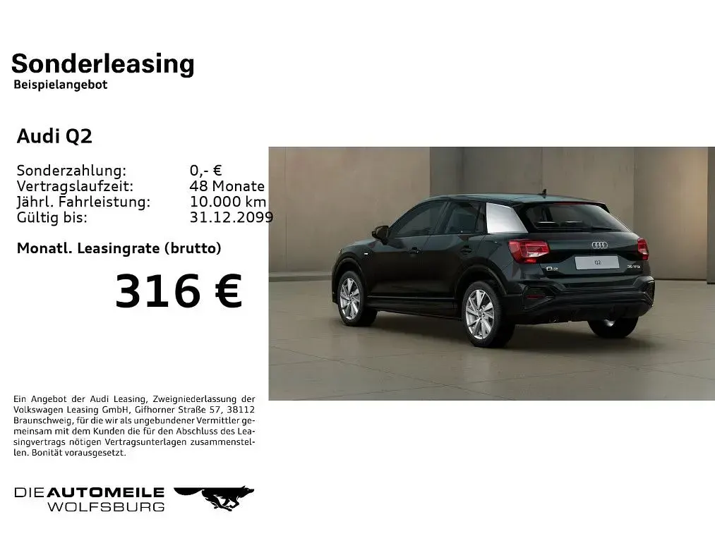 Second-hand Audi Q2 S-Line 150 CP (110 kW) 2025 Negru SUV