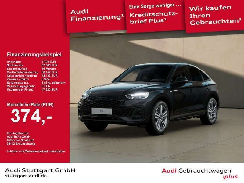 Mythosschwarz metallic Gebraucht 2023 Audi Q5 Sportback S-Line SUV | 48.920 € (Fairer Preis) - Bild 1/4