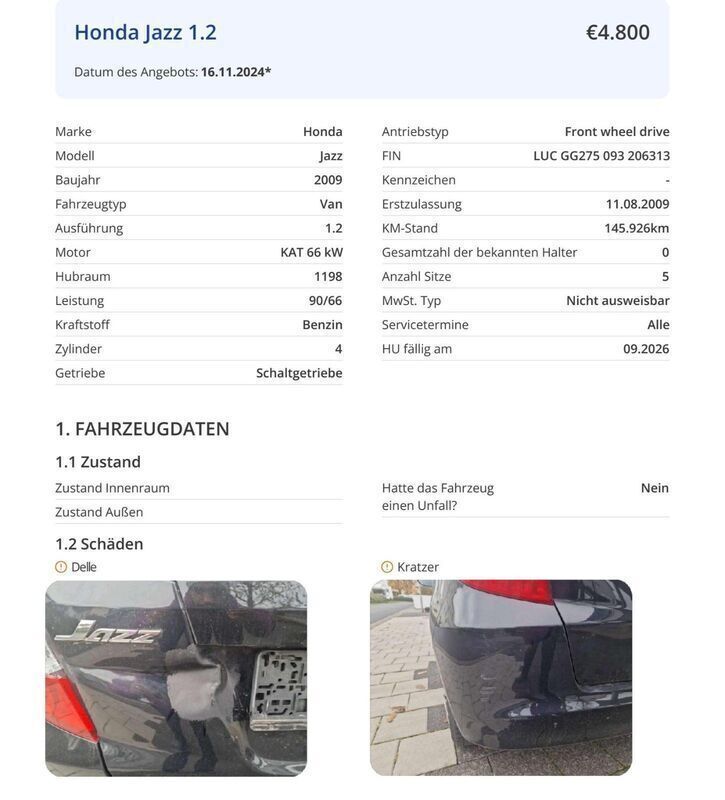Schwarz Gebraucht 2009 Honda Jazz Trend Kleinwagen | 4.800 € (Teuer) - Bild 1/4