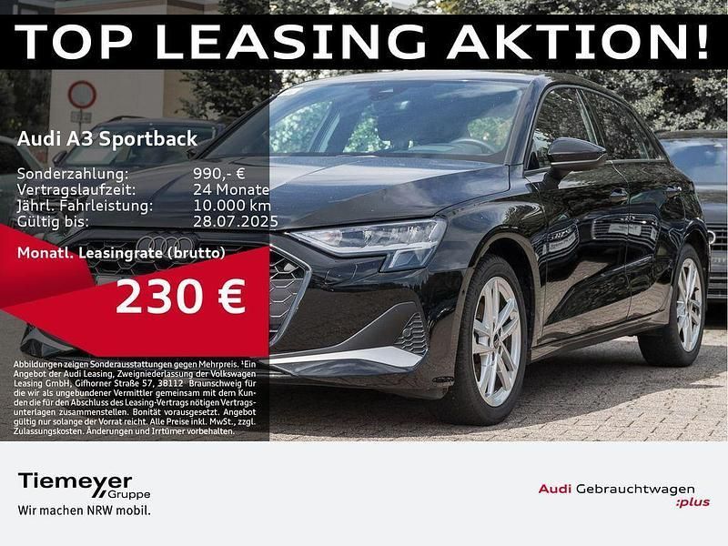 Schwarz Gebraucht 2024 Audi A3 Sportback Advanced Limousine | 33.220 € (Fairer Preis) - Bild 1/2