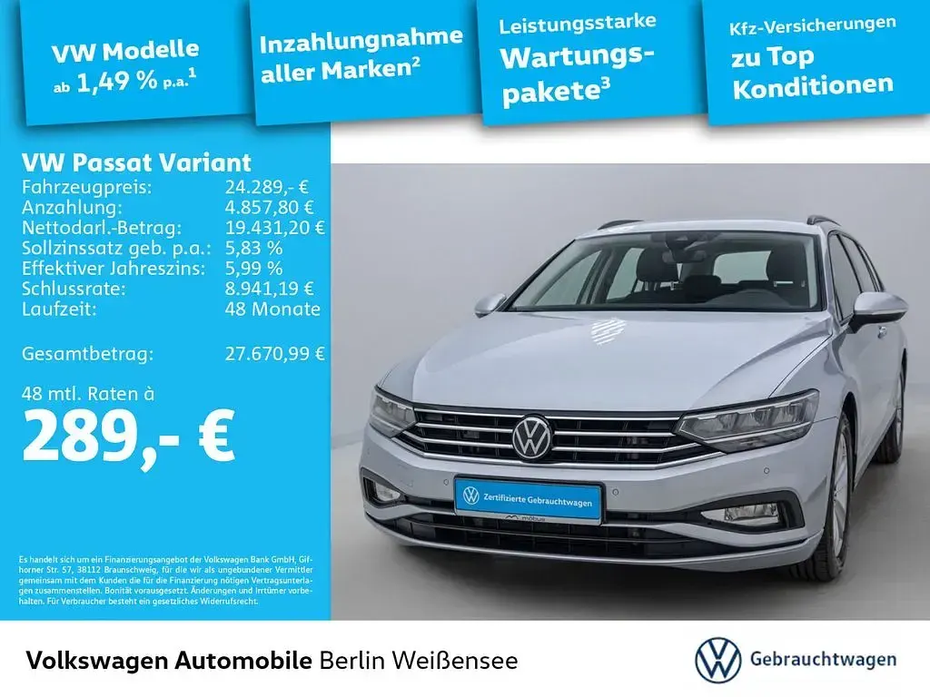 Gebraucht VW Passat Basis 150 PS (110 kW) 2023 Silber Kombi