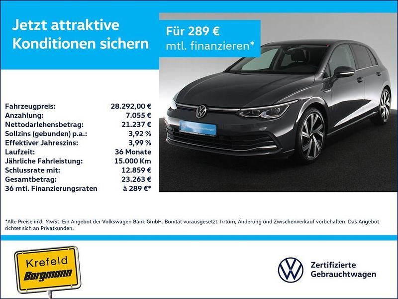 Grau / delfingrau Gebraucht 2022 VW Golf VIII Style Limousine | 28.292 € (Etwas zu teuer) - Bild 1/2