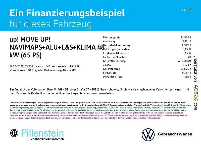 Gebraucht VW up! S 65 PS (47 kW) 2021 Schwarz Kleinwagen