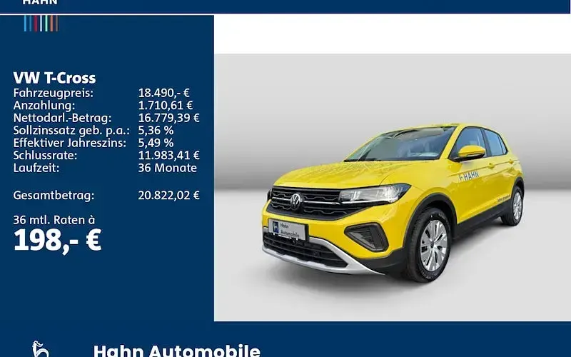 Gebraucht VW T-Cross 95 PS (69 kW) 2025 Gelb SUV