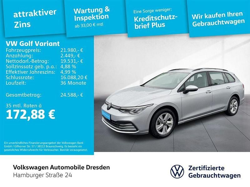 Reflexsilber metallic Gebraucht 2024 VW Golf VIII Life Kombi | 21.980 € (Guter Preis) - Bild 1/4