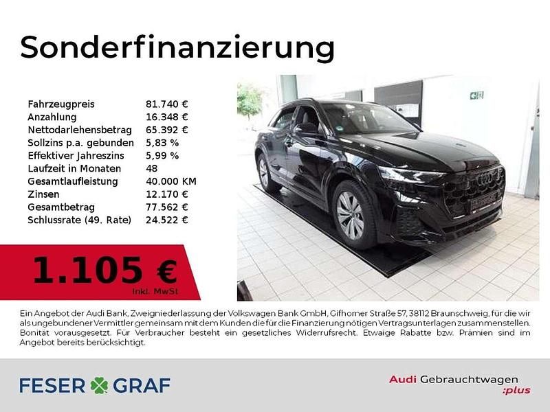 Mythosschwarz metallic Gebraucht 2024 Audi Q8 Ambiente SUV | 81.740 € - Bild 1/3