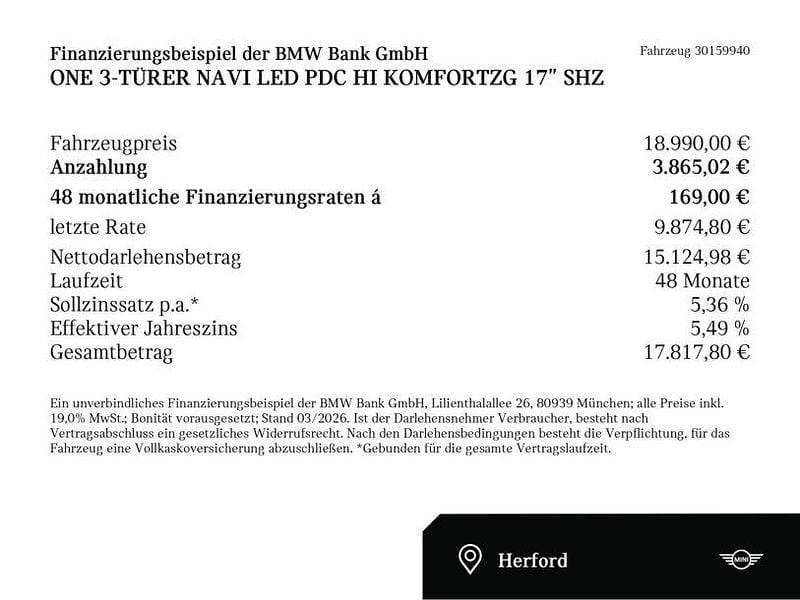 Gebraucht Mini ONE 102 PS (75 kW) 2022 Chilirot (rot) Kleinwagen
