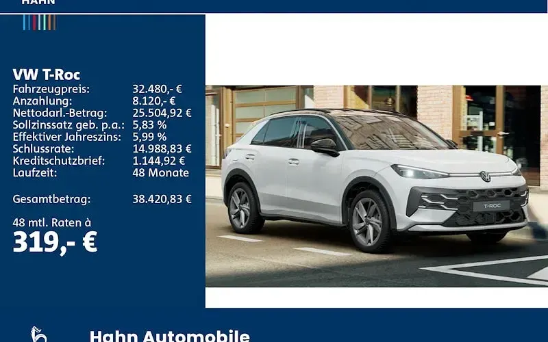 Gebraucht VW T-Roc Life 150 PS (110 kW) 2026 Weiß SUV