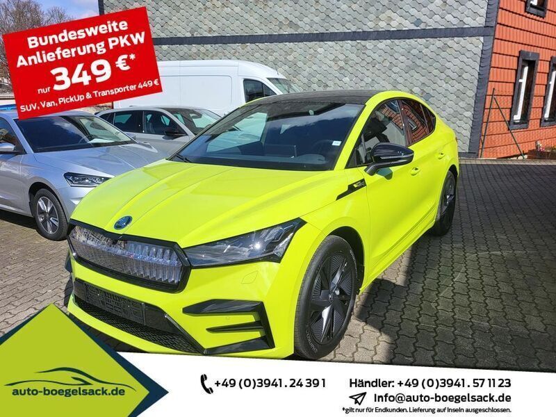 Mambagrün Gebraucht 2023 Skoda Enyaq iV RS SUV | 49.945 € (Etwas zu teuer) - Bild 1/4