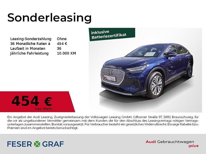 Navarrablau metallic Gebraucht 2024 Audi Q4 Sportback e-tron Ambiente SUV | 47.147 € - Bild 1/2