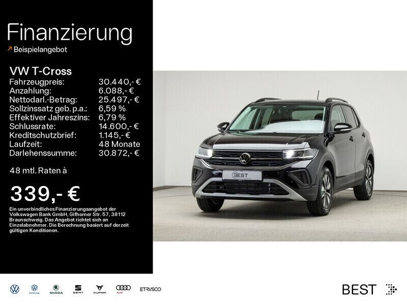 Schwarz Gebraucht 2022 VW T-Cross Goal SUV | 30.440 € - Bild 1/4