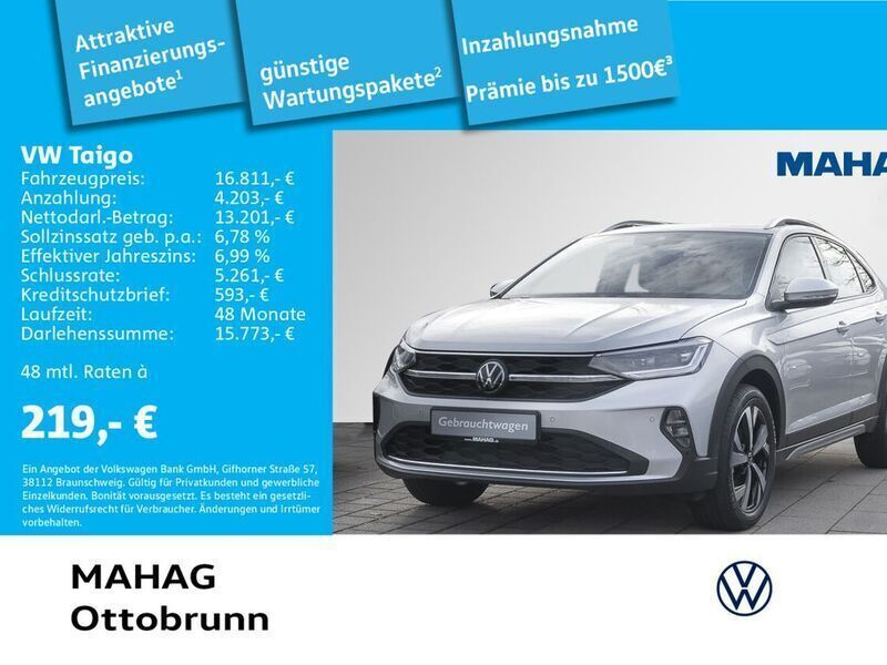 Reflexsilber metallic Gebraucht 2022 VW Taigo Style SUV | 20.495 € (Fairer Preis) - Bild 1/2