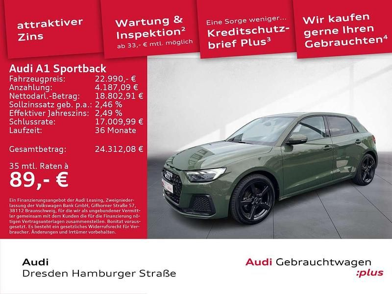 Distriktgrün metallic Gebraucht 2024 Audi A1 Advanced Kleinwagen | 22.990 € (Guter Preis) - Bild 1/3