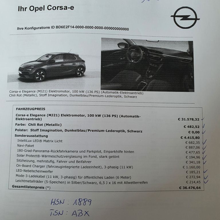 Gebraucht Opel Corsa-e Elegance 100 kW (136 PS) 2021 Rot Kleinwagen