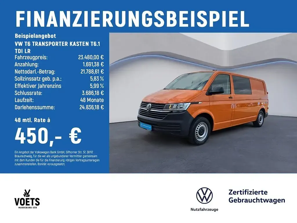 Gebraucht VW Transporter 90 PS (66 kW) 2020 Orange Van