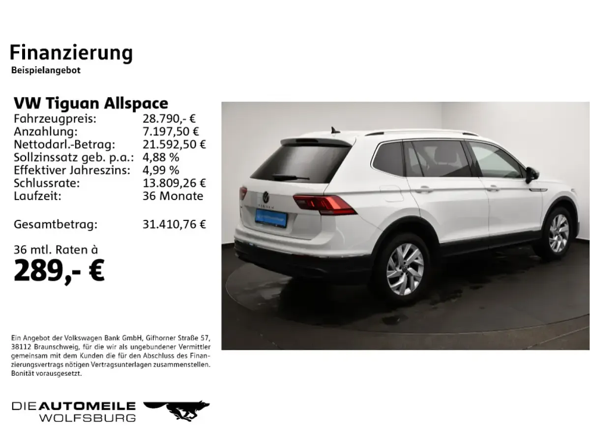 Gebraucht VW Tiguan Allspace Life 150 PS (110 kW) 2023 Weiß SUV
