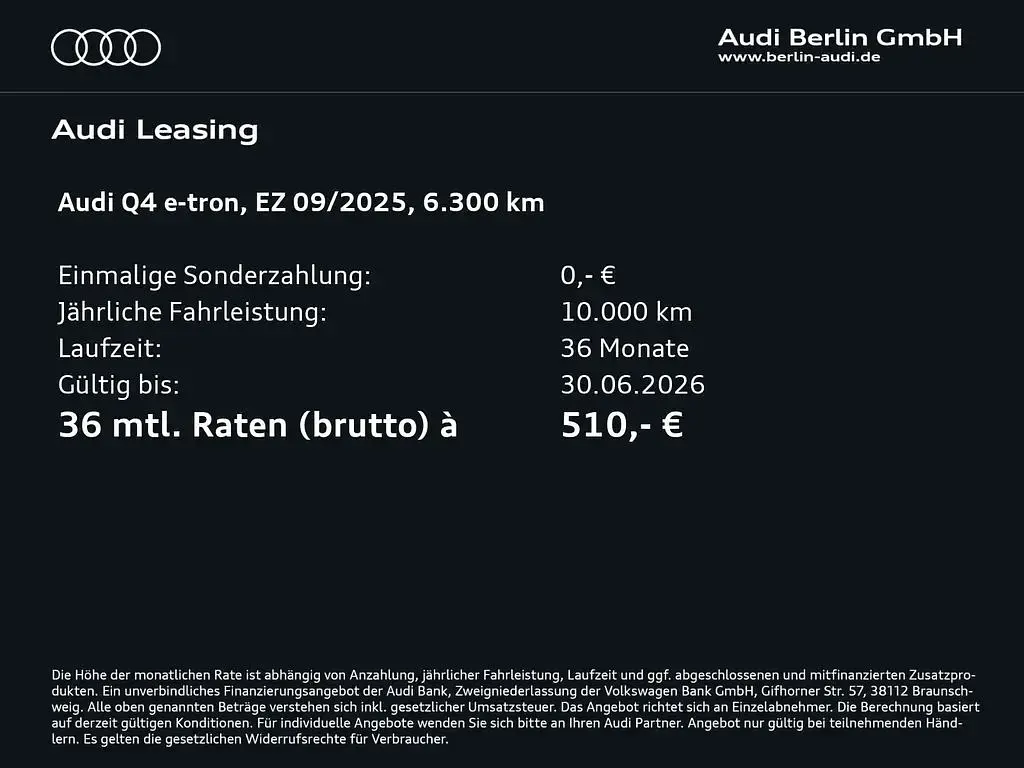 Gebraucht Audi Q4 e-tron Ambiente 210 kW (286 PS) 2025 Geysirblau metallic SUV