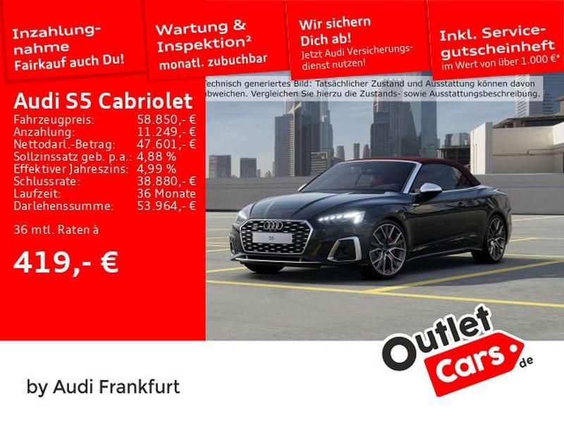 Mythosschwarz metallic/verdeck Gebraucht 2023 Audi S5 Cabriolet Sport Cabrio | 58.850 € (Fairer Preis) - Bild 1/2