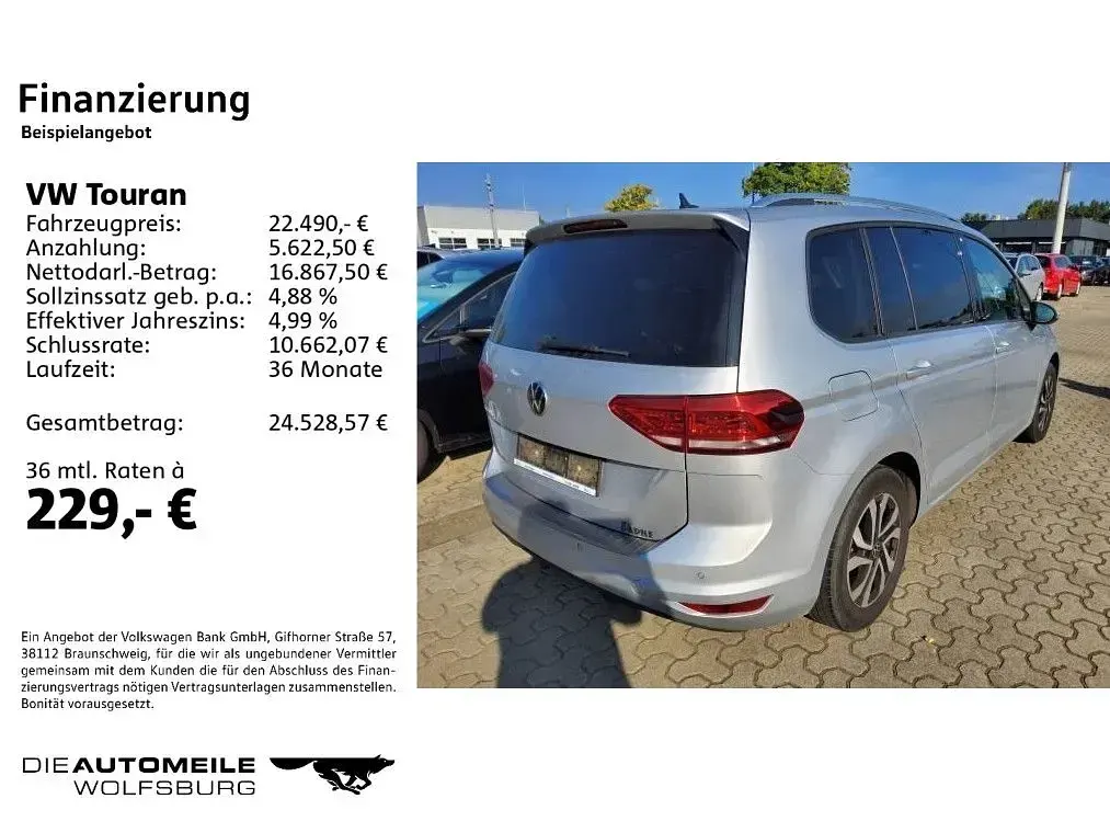 Brugt VW Touran Active 150 HK (110 kW) 2021 Sølv MPV