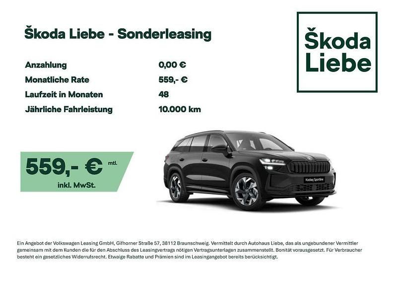 Schwarzmagic perleffekt Gebraucht 2025 Skoda Kodiaq SportLine SUV | 47.911 € (Fairer Preis) - Bild 1/4