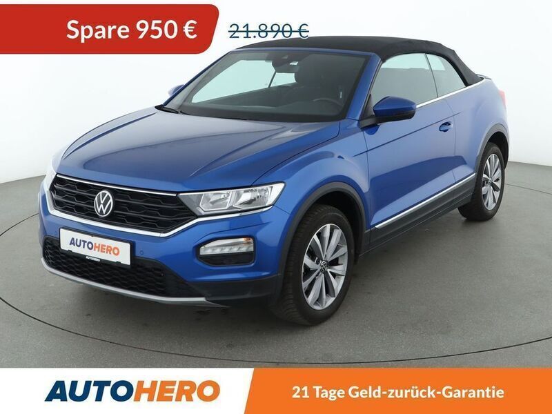 Blau Gebraucht 2021 VW T-Roc Cabriolet Style Cabrio | 20.940 € (Fairer Preis) - Bild 1/3
