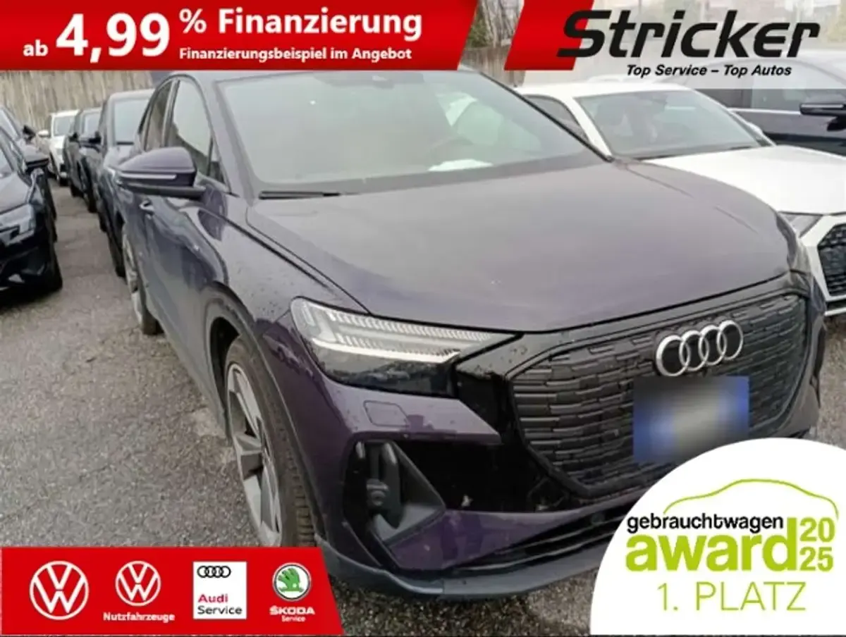 Gebraucht Audi Q4 Sportback e-tron S-Line 219 kW (299 PS) 2023 Auroraviolett metallic SUV