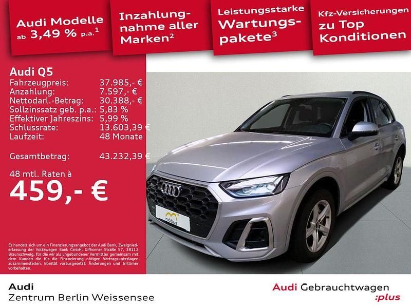 Florettsilber metallic Gebraucht 2023 Audi Q5 S-Line SUV | 37.985 € (Superpreis) - Bild 1/4