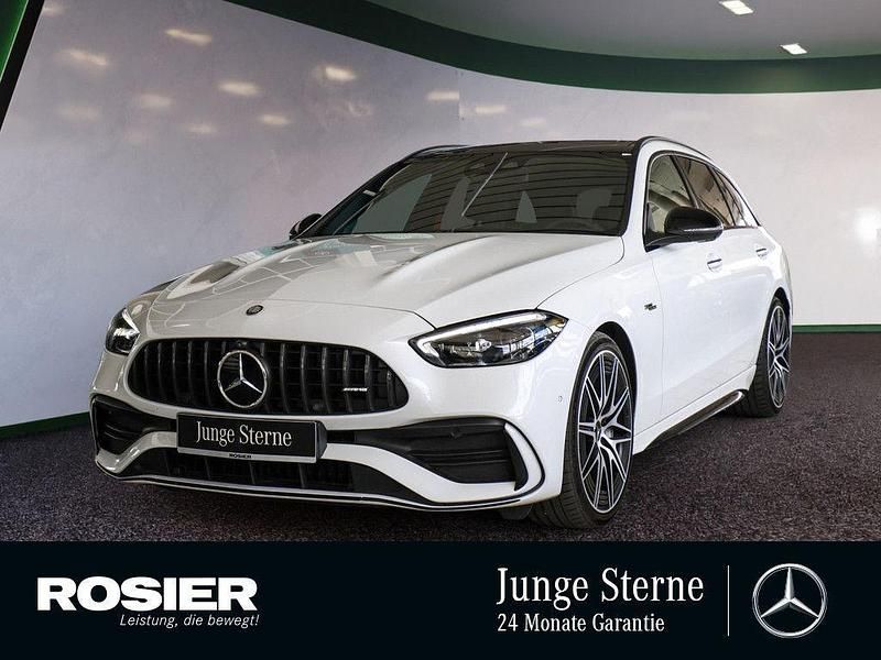 Weiss / opalithweiß Gebraucht 2023 Mercedes C43 AMG Premium Kombi | 59.390 € (Fairer Preis) - Bild 1/4