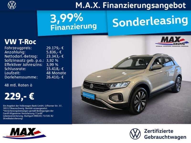 Ivory silver metallic (metallic) Gebraucht 2024 VW T-Roc Move SUV | 29.379 € (Guter Preis) - Bild 1/3