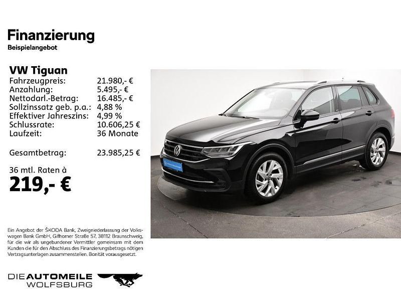 Gebraucht VW Tiguan Active 122 PS (89 kW) 2021 Deep black perleffekt SUV