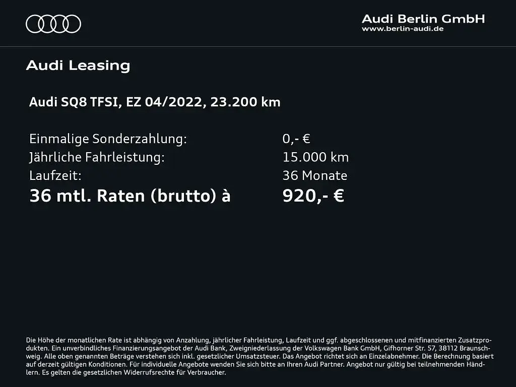 Gebraucht Audi SQ8 Design 507 PS (372 kW) 2022 Daytonagrau perleffekt SUV