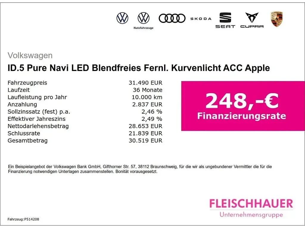 Gebraucht VW ID.5 Pure 210 kW (286 PS) 2025 Schwarz SUV