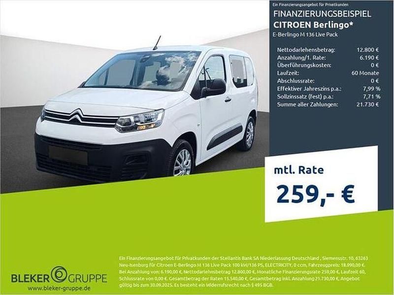 Weiß Gebraucht 2022 Citroën e-Berlingo Live Van / Kleinbus | 18.990 € (Superpreis) - Bild 1/3