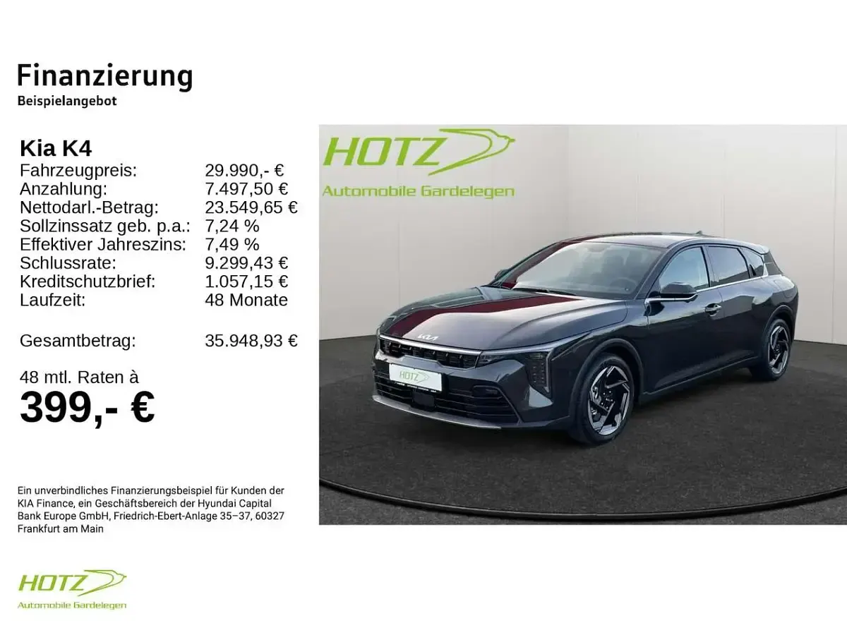 Neu Kia K4 Spirit 150 PS (110 kW) 2025 Grau Limousine
