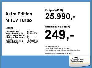 Neu Opel Astra Edition 144 PS (105 kW) 2026 Schwarz (karbon schwarz) Limousine