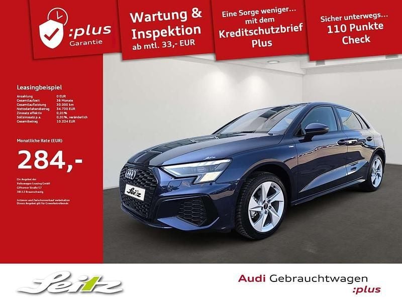 Blau Neu 2025 Audi A3 Sportback S-Line Limousine | 34.730 € (Superpreis) - Bild 1/3