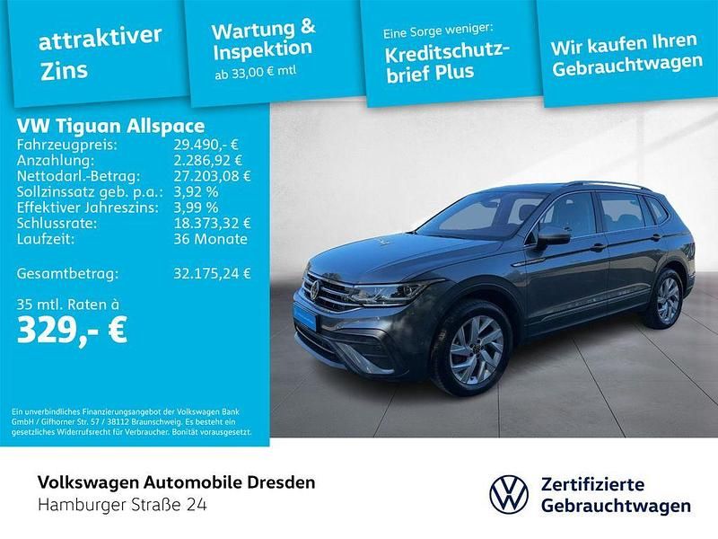 Grau Gebraucht 2022 VW Tiguan Allspace Life SUV | 29.490 € (Fairer Preis) - Bild 1/4
