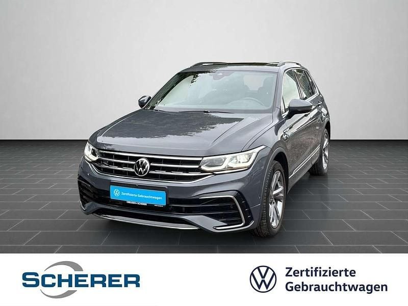 Delfingrau metallic (metallic) Gebraucht 2021 VW Tiguan R-line SUV | 35.900 € (Fairer Preis) - Bild 1/3