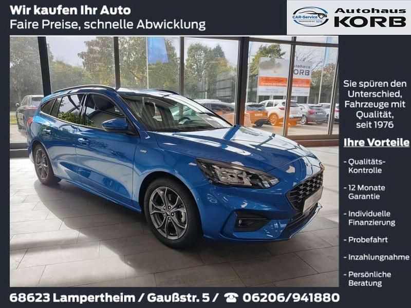 Blau Gebraucht 2021 Ford Focus ST-Line Kombi | 25.900 € (Teuer) - Bild 1/4