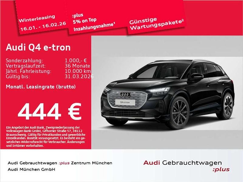 Mythosschwarz metallic Gebraucht 2025 Audi Q4 e-tron Advanced SUV | 50.441 € (Etwas zu teuer) - Bild 1/1