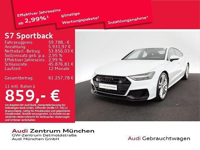 Gletscherweiß metallic Gebraucht 2022 Audi S7 Sportback Ambiente Kleinwagen | 59.788 € (Superpreis) - Bild 1/2