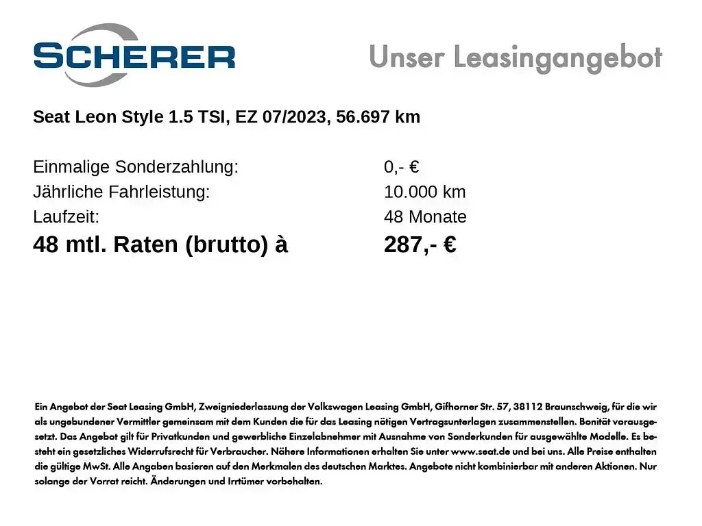 Gebraucht Seat Leon Style 150 PS (110 kW) 2023 Pure rot Limousine