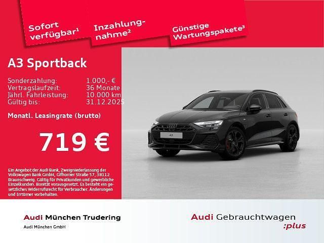 Mythosschwarz metallic Gebraucht 2025 Audi A3 Sportback e-tron S-Line Kleinwagen | 54.073 € - Bild 1/2