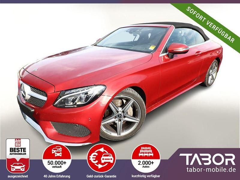 Rot Gebraucht 2017 Mercedes C180 AMG line Cabrio | 23.988 € (Fairer Preis) - Bild 1/4