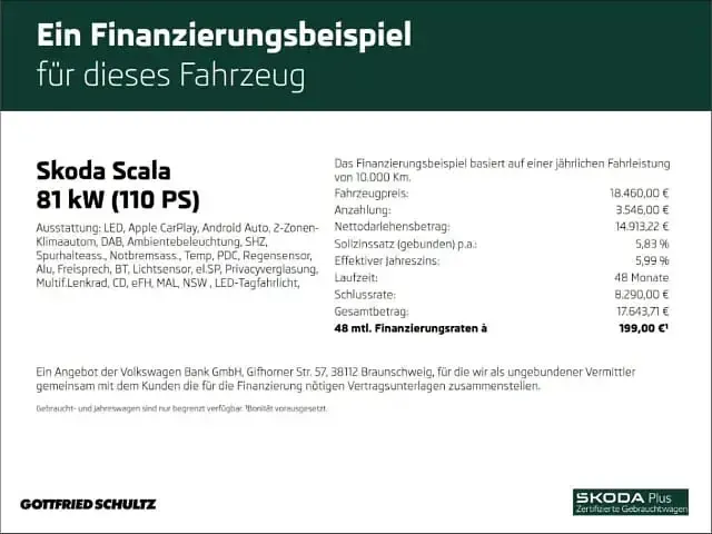 Gebraucht Skoda Scala 110 PS (80 kW) 2023 Stahlgrau Kleinwagen