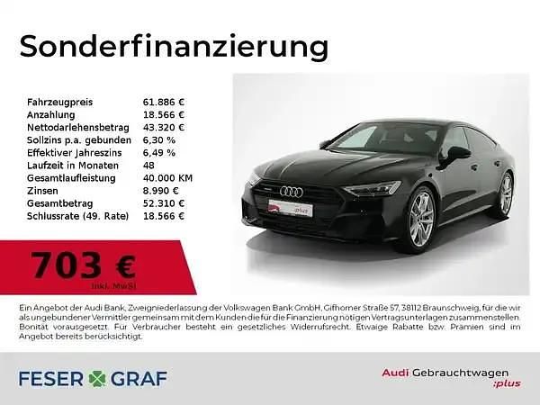 Mythosschwarz metallic Gebraucht 2024 Audi A7 Sportback Ambiente Kleinwagen | 59.988 € (Guter Preis) - Bild 1/2